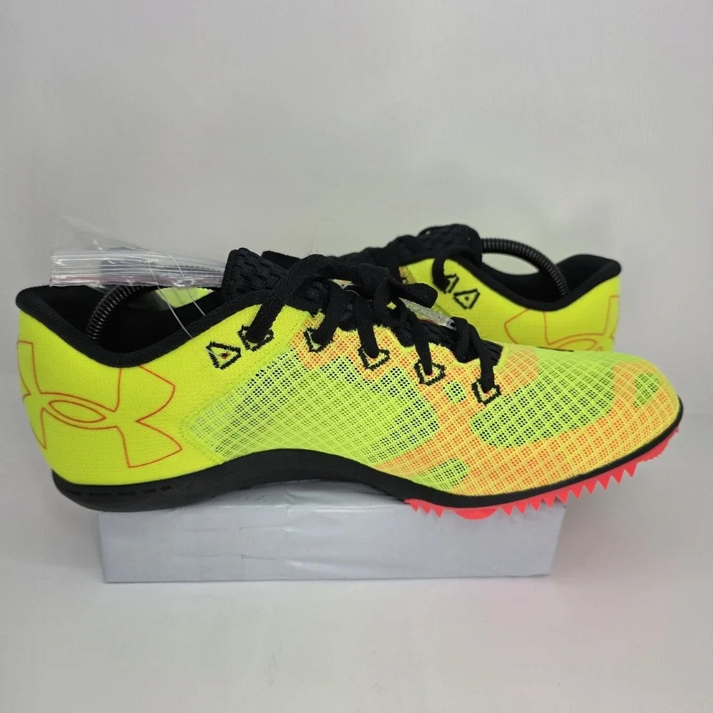 Under Armour Kick Distance 3 Track Spikes Mens 12 Yellow Black Running Shoes